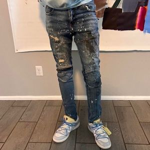 Distressed Bleached Skinny Jeans